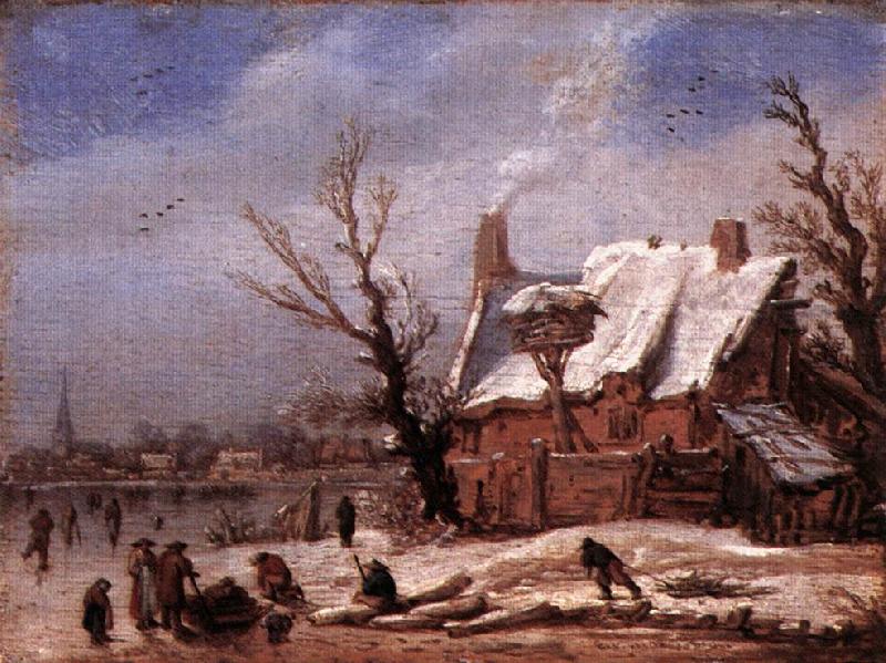 VELDE, Esaias van de Winter Landscape ew France oil painting art